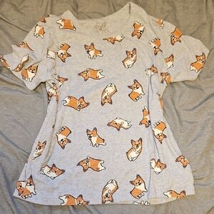 Zoe + Liv Heather Gray Corgi Tee